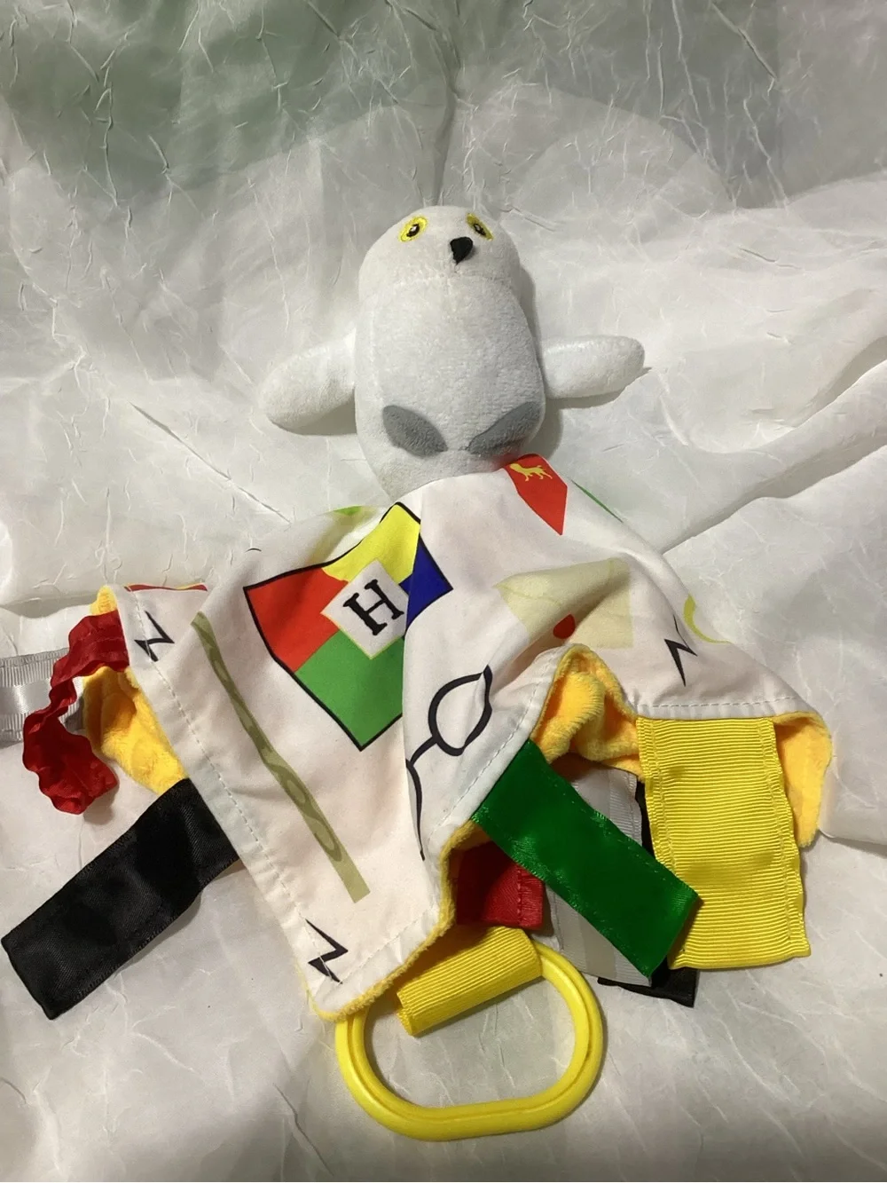 Baby Jack & Co 10x10” Wizard Lovey Owl Tag Toy for Babies Learning Sensory